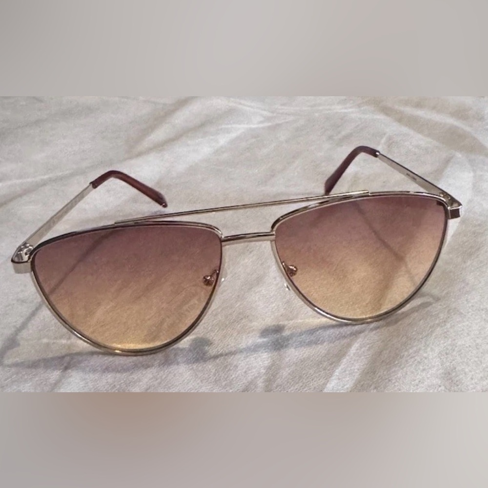 Aerie Sunnies Meow Vacay Mode Sunglasses Gold Frame Never Worn